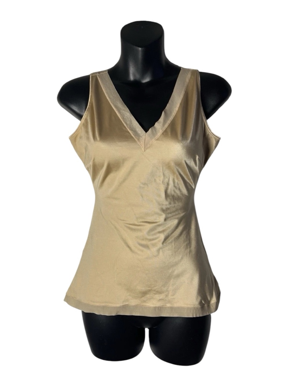 SPANX V-Neck Satin Camisole in Beige shapewear in L